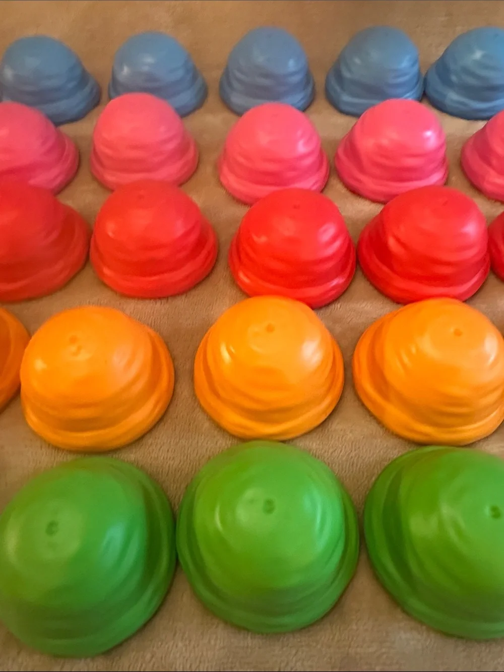 Stackable Colorful Counting Ice Cream Cups - Pink, Blue, Red, Orange, Green